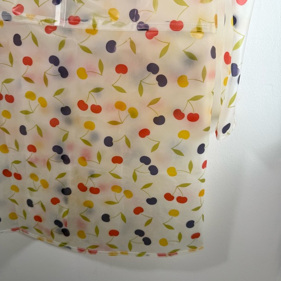 ModCloth Multicolor Cherry Colorful Hooded Vinyl Raincoat Small - Picture 10 of 12